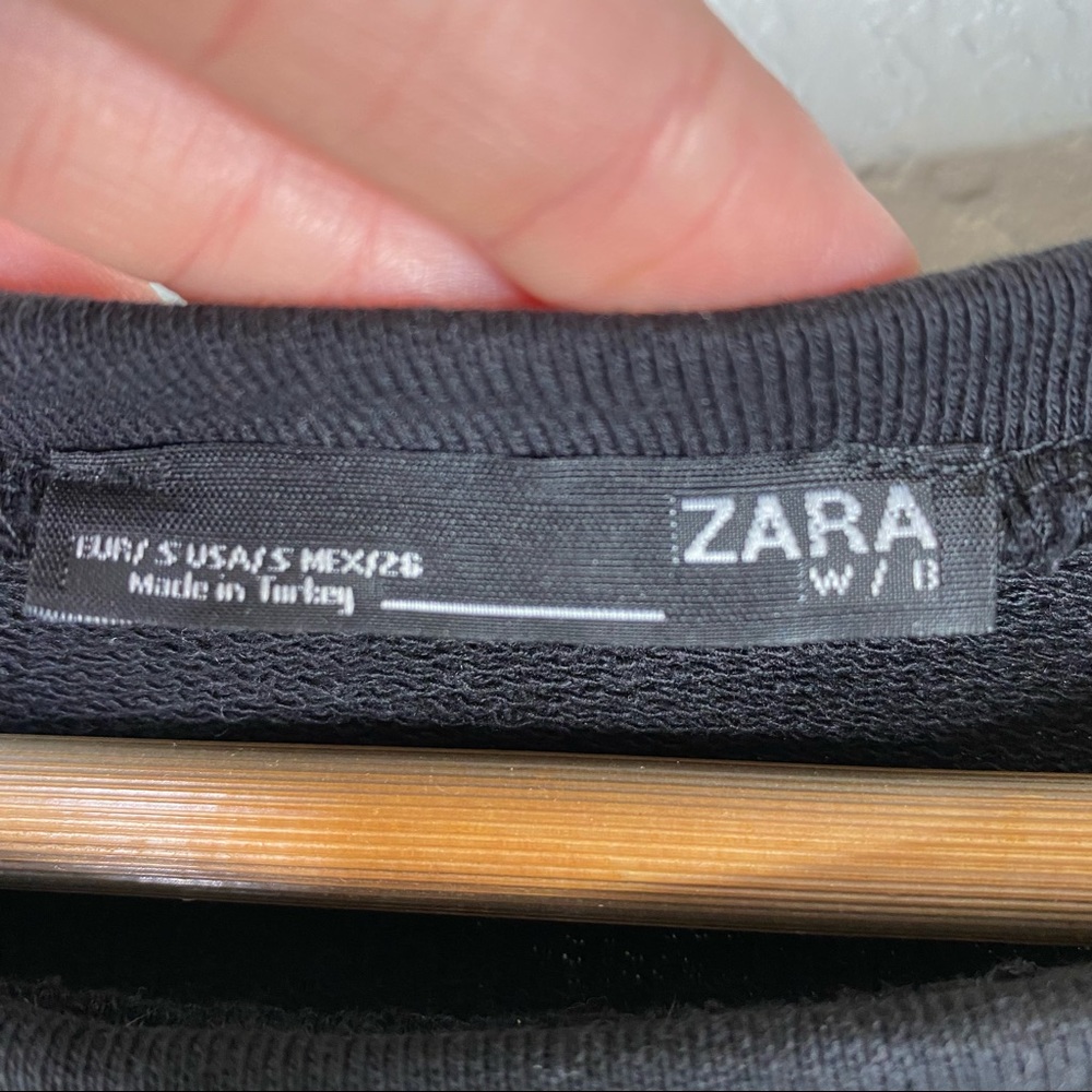 Zara Black Cotton Beaded Embroidered Shirt Dress - Picture 7 of 8